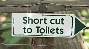 arrow pointing to toilet buying guide page